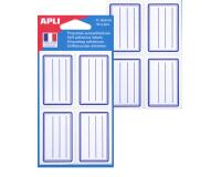 Etiquettes pour livre, blanc/bleu, 36 x 56 mm, lignées