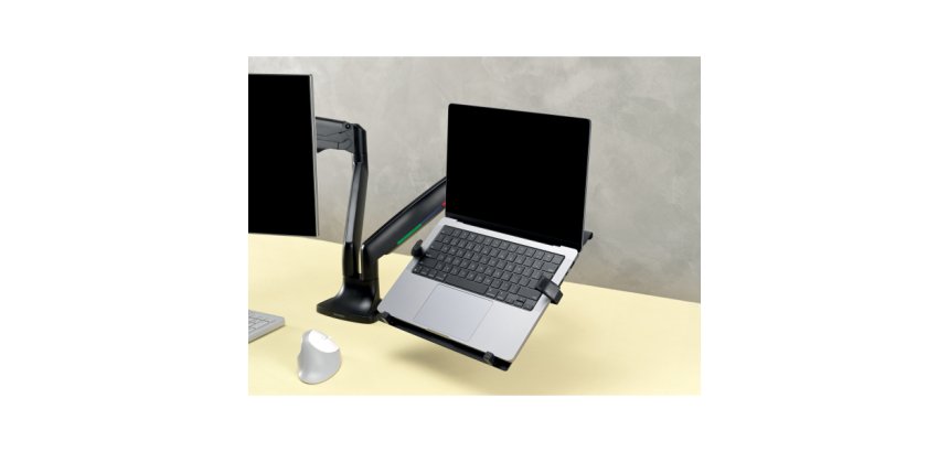 Bandeja universal de portátiles para brazos de monitor