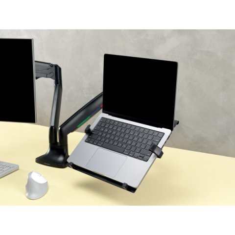Bandeja universal de portátiles para brazos de monitor