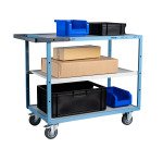 Servante mécano-soudée 3 plateaux mélaminés 250 kg 1000 x 600 mm roue TPE