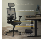 Silla de dirección ergonómica Fellowes Eleganza Plus con cabecera y reposabrazos