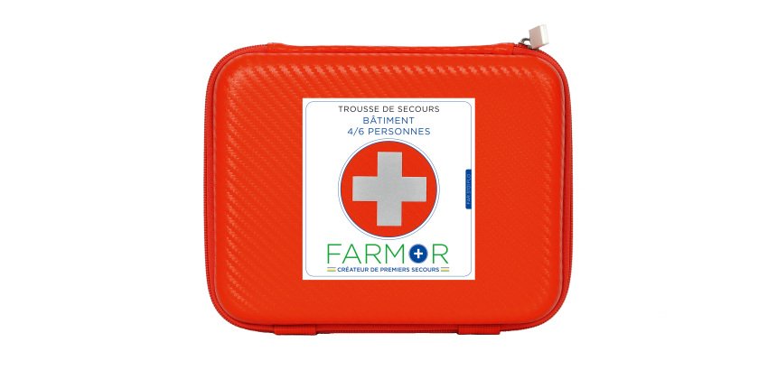 Trousse de secours Bâtiment 4/6 personnes en PU orange