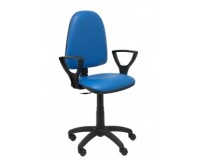 Silla Ayna similpiel antibacterias azul con brazos fijos - Azul