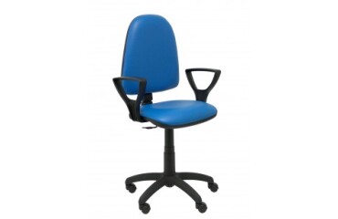 Silla Ayna similpiel antibacterias azul con brazos fijos - Azul
