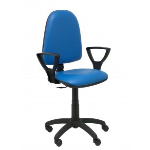Silla Ayna similpiel antibacterias azul con brazos fijos - Azul