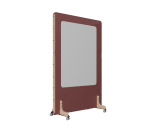 Cloison acoustique Enzo PET 24 mm avec tableau d'écriture émaillé blanc  - sur roulettes  L 120 x H 170 cm