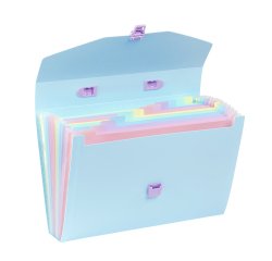 Trieur valisette 12 compartiments A4 - VIQUEL RAINBOW PASTEL - Bleu