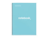 Notebook Emotions, Couverture rigide, A4, quadrillage 5x5 mm, 80 feuilles de 1 couleur, Miquelrius, Bleu Ciel.
