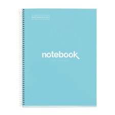 Notebook Emotions, Couverture rigide, A4, quadrillage 5x5 mm, 80 feuilles de 1 couleur, Miquelrius, Bleu Ciel.
