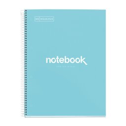 Notebook Emotions, Couverture rigide, A4, quadrillage 5x5 mm, 80 feuilles de 1 couleur, Miquelrius, Bleu Ciel.
