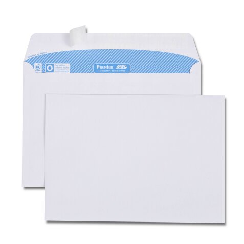 Boîte de 500 enveloppes blanches C5 162x229 90 g/m² bande de protection
