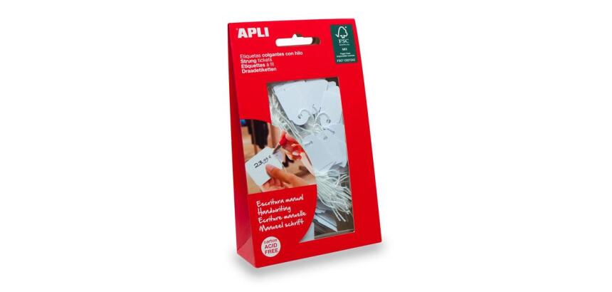 Etiquette à suspendre, dimensions: 28 x 43 mm, blanc