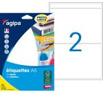 Etiquette adresse multi-usages 80 x 140 mm Agipa blanche - Pochette de 32