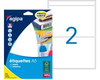 Etiquette adresse multi-usages 80 x 140 mm Agipa blanche - Pochette de 32