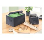 Caja de tela para almacenaje con tapa M, 2 piezas, gris
