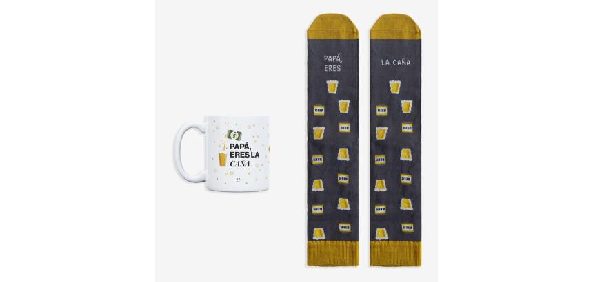 Kit Taza + Calcetines "Papá eres la caña" talla 42-46
