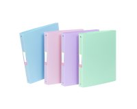 Classeur souple A4 - 4 anneaux - Dos 3,5 cm - polypropylène - RAINBOW PASTEL VIQUEL  - Coloris assortis