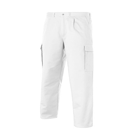 Pantalón multibolsillos algodón/poliéster talla 44 - Blanco