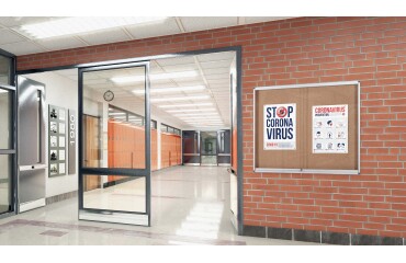 Vitrina interior corcho reciclado puertas vidrio securit correderas 27A4