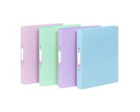 Classeur souple A4 - 2 anneaux - Dos 3,5 cm - polypropylène - RAINBOW PASTEL VIQUEL  - Coloris assortis