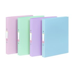 Classeur souple A4 - 2 anneaux - Dos 3,5 cm - polypropylène - RAINBOW PASTEL VIQUEL  - Coloris assortis