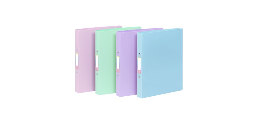 Classeur souple A4 - 2 anneaux - Dos 3,5 cm - polypropylène - RAINBOW PASTEL VIQUEL  - Coloris assortis