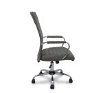 Chaise de bureau Opti527 - Mécanisme d'inclinaison - simili cuir gris - piétement chromé - Accoudoirs fixes - Sans appui-tête - Roulettes en nylon 50 mm