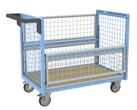Chariot conteneur grillagé sans toit, 1000 x 600 mm, 250 kg