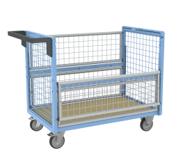 Chariot conteneur grillagé sans toit, 1000 x 600 mm, 250 kg