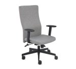 Chaise de bureau ergonomique TEAM PLUS, tissu, avec accoudoirs 1D, mécanisme synchrone, pieds noirs