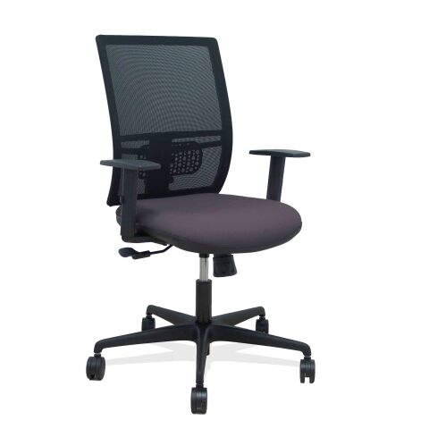 Silla de oficina Yunquera sincronizada malla brazos regulables - Gris oscuro