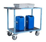 Servante mécano-soudée 2 plateaux tôle galvanisée 400 kg 1000 x 600 mm roue TPE