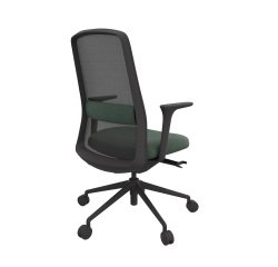 ROCKIT office chair fabric and mesh - High back with lumbar support - 1D armrests - Black structure