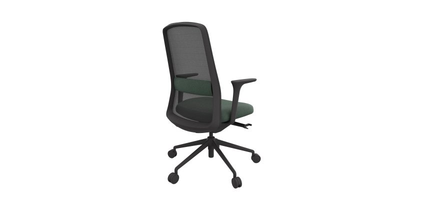 ROCKIT office chair fabric and mesh - High back with lumbar support - 1D armrests - Black structure