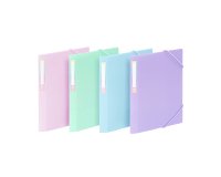 Chemise à élastique 3 rabats - 12 x16 cm - RAINBOW PASTEL VIQUEL - Coloris assortis