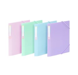 Chemise à élastique 3 rabats - 12 x16 cm - RAINBOW PASTEL VIQUEL - Coloris assortis