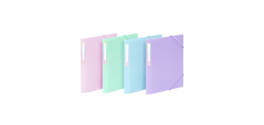 Chemise à élastique 3 rabats - 12 x16 cm - RAINBOW PASTEL VIQUEL - Coloris assortis