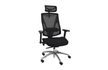 Fauteuil de bureau ergonomique FUTURA 4S PLUS tissu et maille, avec accoudoirs 4D et appui-tête, mécanisme synchrone, pieds noirs