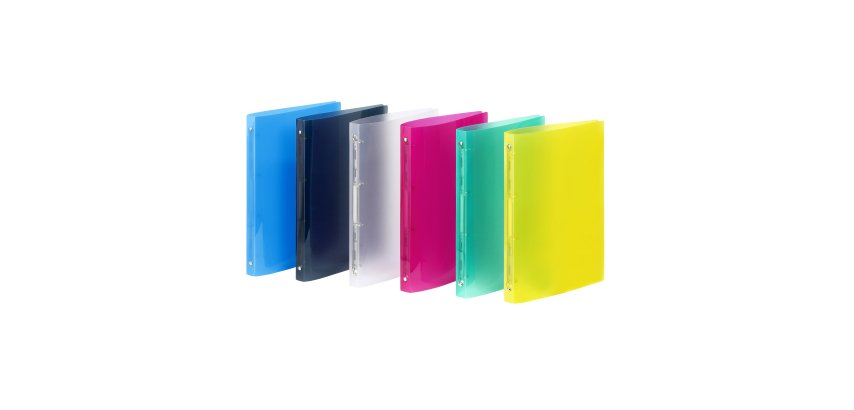Classeur souple A4 - dos 2,5cm - proyglass - Viquel - 4 Anneaux