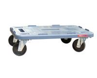 Plateau roulant polypropylène avec rebord 500 kg 600 x 400 mm roue nylon inox