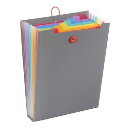 Trieur extensible 8 compartiments – A4 vertical -  Viquel Rainbow - gris