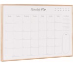 Pizarra Planning Earth mensual magnetica enmarcada en madera maciza 585X385