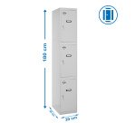 Taquilla inicial desmontada Simon Locker 3 puerta 1/3 300 in gris