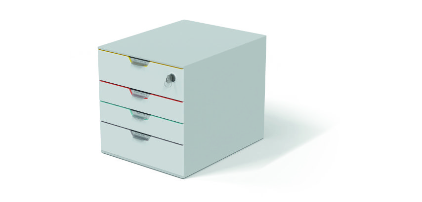 Module de classement Durable Varicolor® Mix Safe 4 tiroirs liseré de couleur
