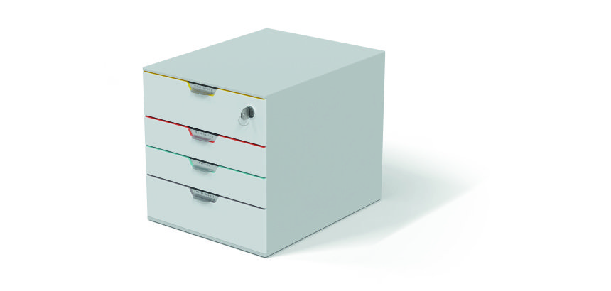 Module de classement Durable Varicolor® Mix Safe 4 tiroirs liseré de couleur