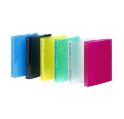Classeur 4 anneaux plastifié Propyglass Viquel - dos 3,5 cm - couleurs translucides assorties