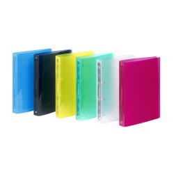 Classeur 4 anneaux plastifié Propyglass Viquel - dos 3,5 cm - couleurs translucides assorties