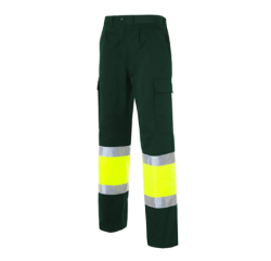 Pantalón multibolsillos alta visibilidad bicolor talla 36