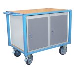 Servante établi équipée 2 blocs porte plateau médium 1060 x 680 mm 500 kg roue TPE