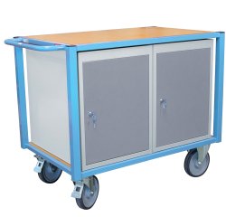 Servante établi équipée 2 blocs porte plateau médium 1060 x 680 mm 500 kg roue TPE